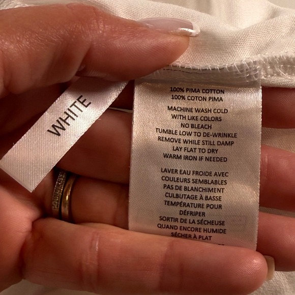 Robert Barakett White Pima Cotton V Neck T Shirt Mens Size XL - Picture 5 of 7